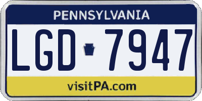 PA license plate LGD7947