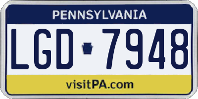 PA license plate LGD7948