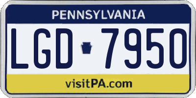 PA license plate LGD7950