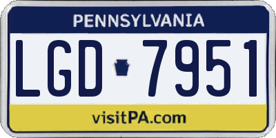 PA license plate LGD7951