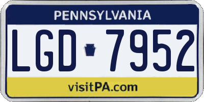 PA license plate LGD7952