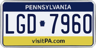 PA license plate LGD7960
