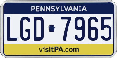 PA license plate LGD7965