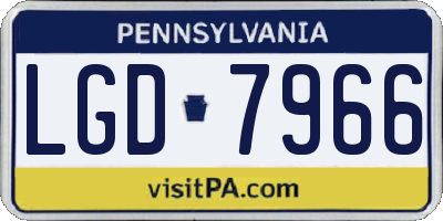 PA license plate LGD7966
