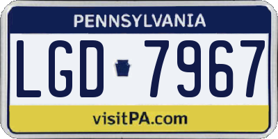 PA license plate LGD7967