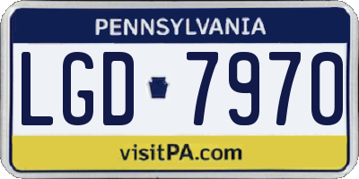 PA license plate LGD7970