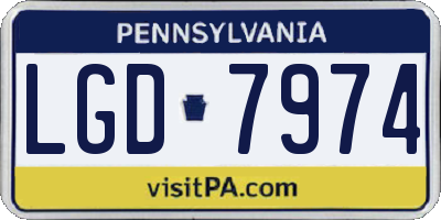 PA license plate LGD7974