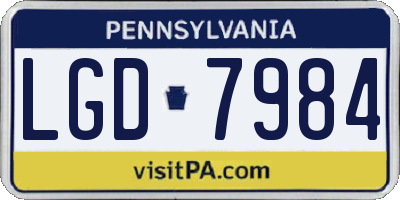 PA license plate LGD7984