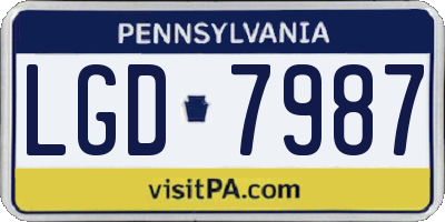 PA license plate LGD7987