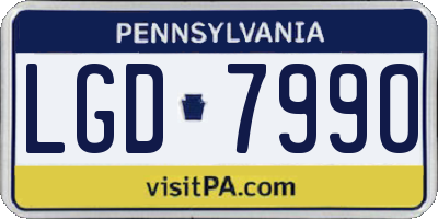 PA license plate LGD7990
