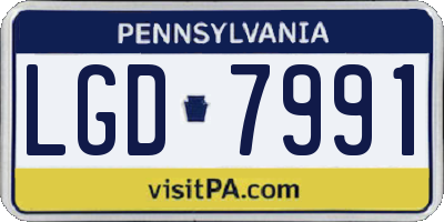 PA license plate LGD7991