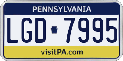 PA license plate LGD7995
