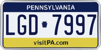 PA license plate LGD7997