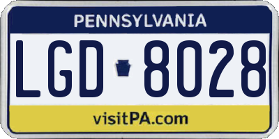 PA license plate LGD8028