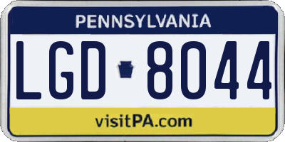PA license plate LGD8044