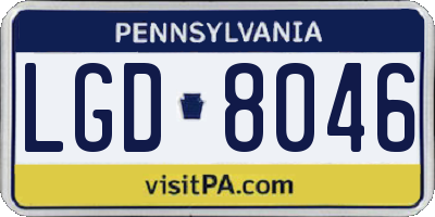 PA license plate LGD8046