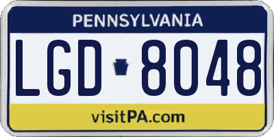 PA license plate LGD8048