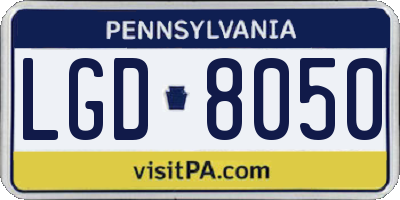 PA license plate LGD8050