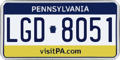PA license plate LGD8051