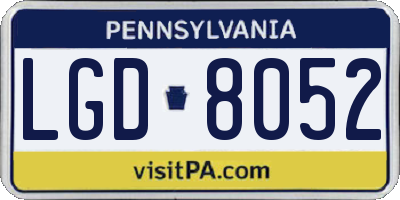PA license plate LGD8052