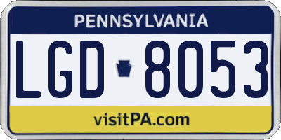 PA license plate LGD8053