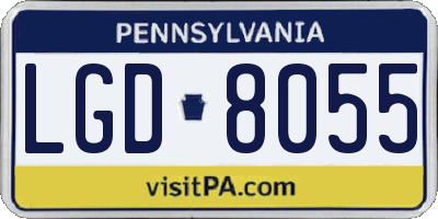 PA license plate LGD8055