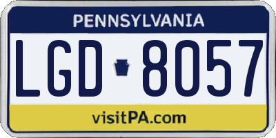 PA license plate LGD8057