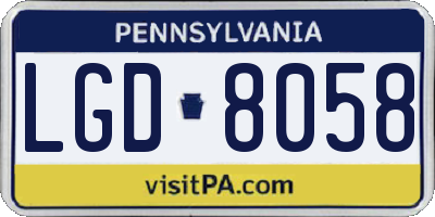PA license plate LGD8058