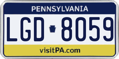 PA license plate LGD8059