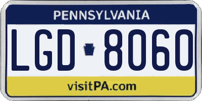 PA license plate LGD8060
