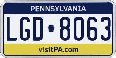 PA license plate LGD8063