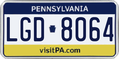 PA license plate LGD8064