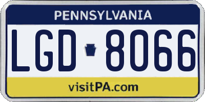 PA license plate LGD8066