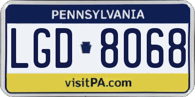 PA license plate LGD8068