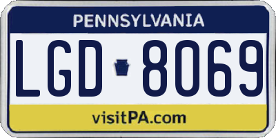 PA license plate LGD8069