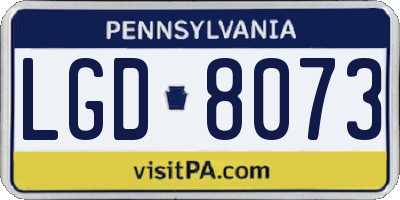 PA license plate LGD8073
