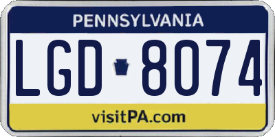 PA license plate LGD8074