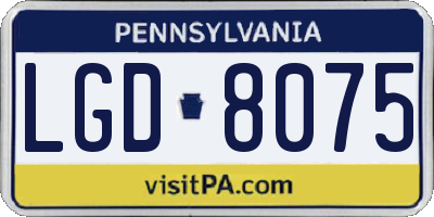 PA license plate LGD8075