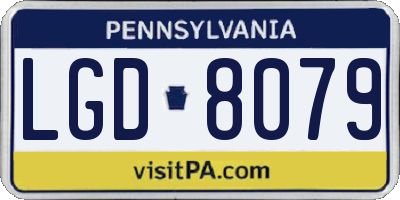 PA license plate LGD8079