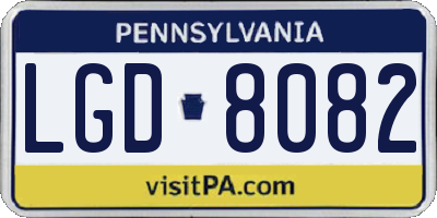 PA license plate LGD8082