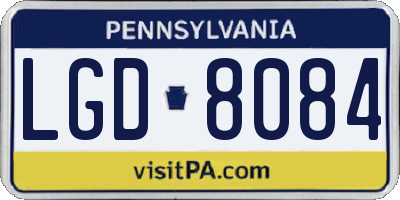 PA license plate LGD8084
