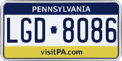 PA license plate LGD8086