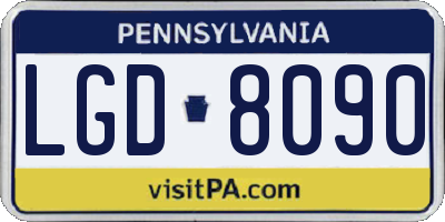 PA license plate LGD8090