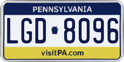 PA license plate LGD8096