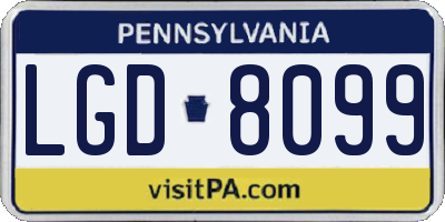 PA license plate LGD8099