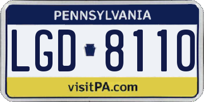 PA license plate LGD8110