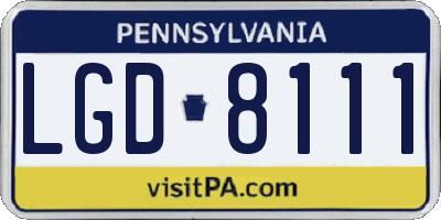 PA license plate LGD8111