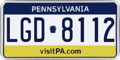 PA license plate LGD8112