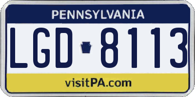 PA license plate LGD8113