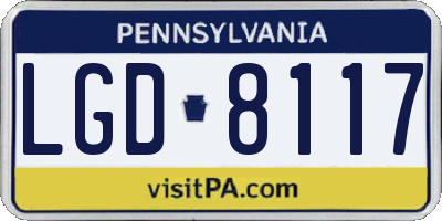 PA license plate LGD8117